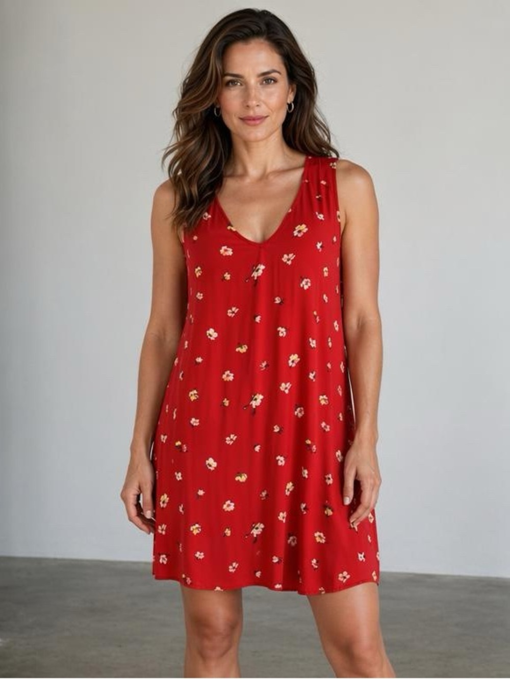 GAP Red Floral Sleeveless Dress